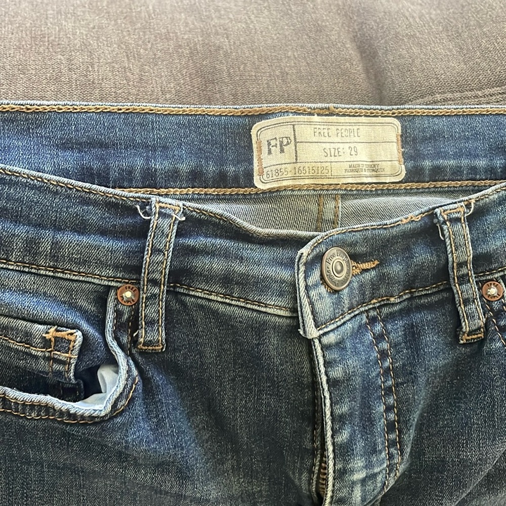 Embroidered free people jeans - only worn once - super cute!